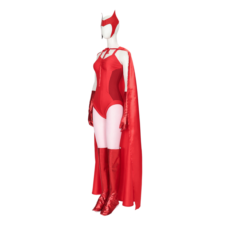 WandaVision Scarlet Witch Wanda Maximoff Cosplay Costume Women Girls Cloak Dress Outfits Halloween Carnival Costume