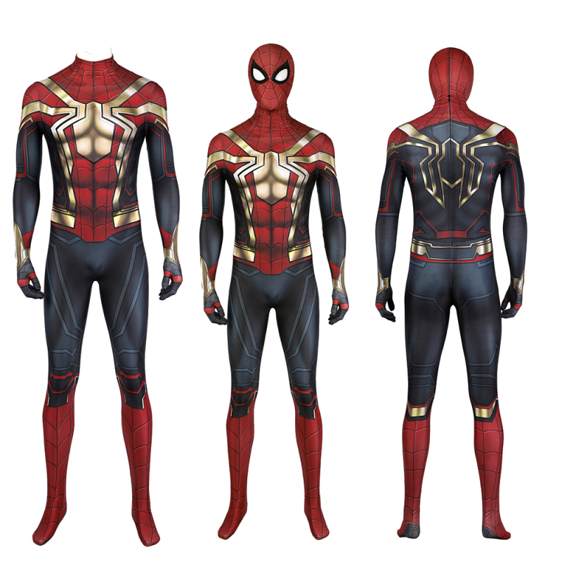 2022 New Spider-Man 3 No Way Home Peter Parker Integrated Suit Cosplay Costume Halloween Outfit Jumpsuit Mask Men Set