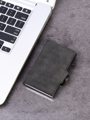 Men's PU Business Automatic Bullet Credit Card Holder