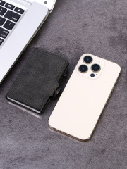 Men's PU Business Automatic Bullet Credit Card Holder