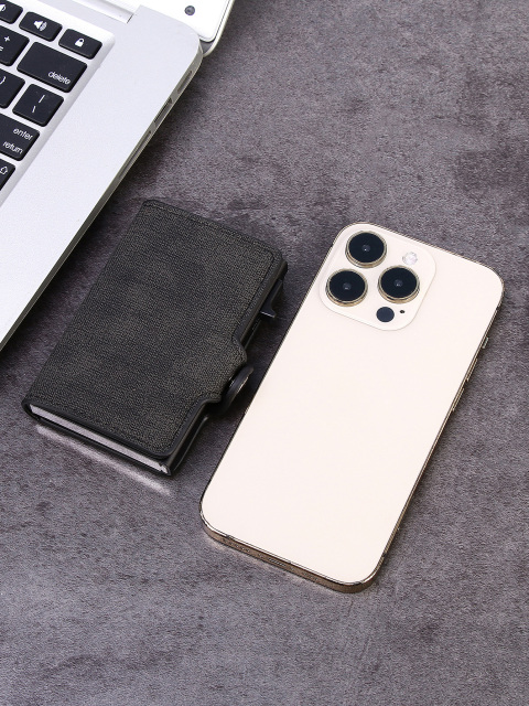 Men's PU Business Automatic Bullet Credit Card Holder