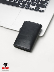 Men's PU Business Automatic Bullet Credit Card Holder