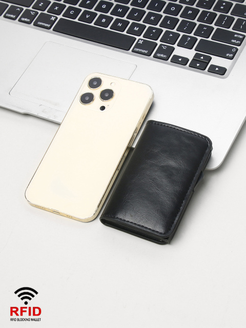 Men's PU Business Automatic Bullet Credit Card Holder