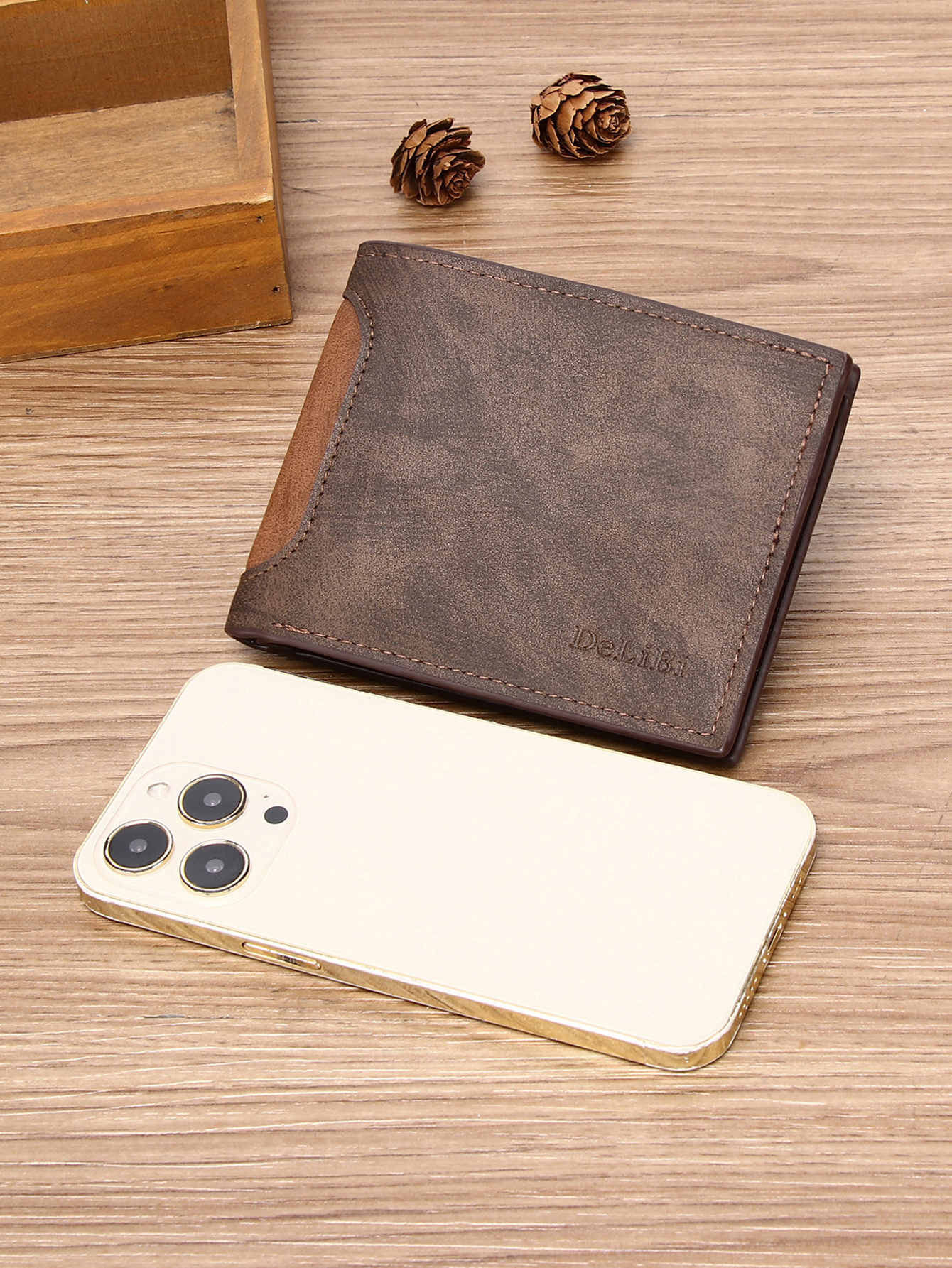 Men's Frosted Contrast PU Large Credit Card Storage Wallet