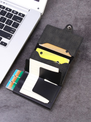 Men's PU Business Automatic Bullet Credit Card Holder