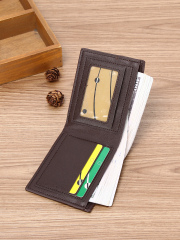 Men's Frosted Contrast PU Large Credit Card Storage Wallet