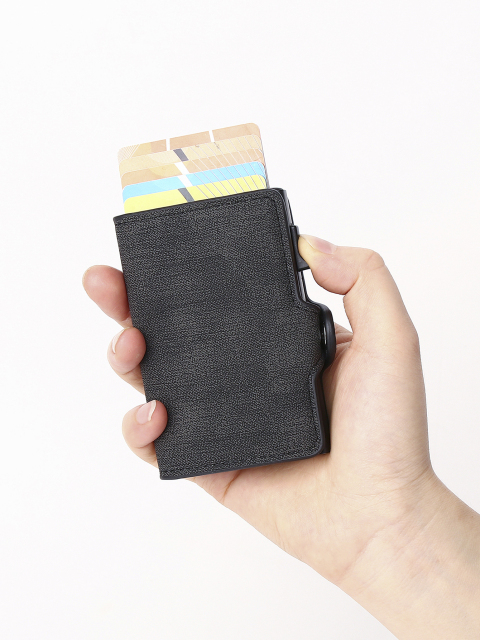 Men's PU Business Automatic Bullet Credit Card Holder