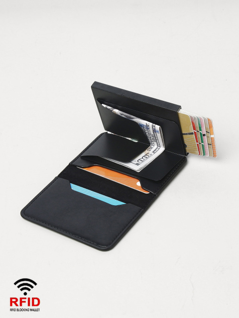 Men's PU Business Automatic Bullet Credit Card Holder