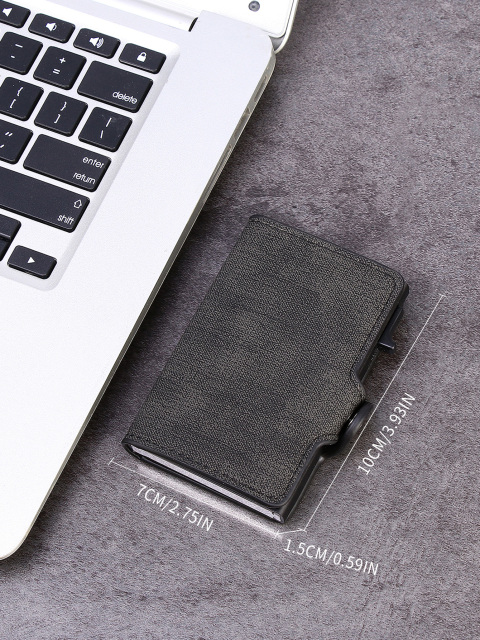 Men's PU Business Automatic Bullet Credit Card Holder