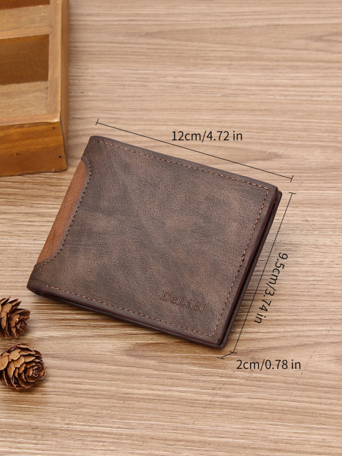 Men's Frosted Contrast PU Large Credit Card Storage Wallet