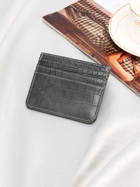 Men's grey pu Card case Credit card bag