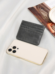 Men's grey pu Card case Credit card bag
