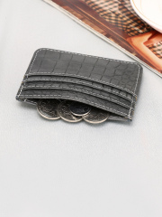 Men's grey pu Card case Credit card bag
