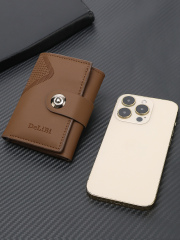 Men's Letter Pattern Embossed PU Wallet