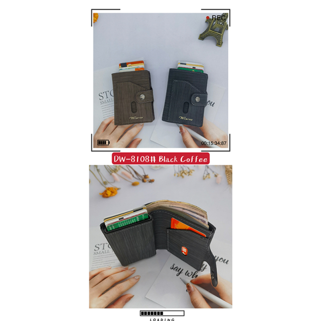 Men's PU Business Automatic Bullet Credit Card Holder