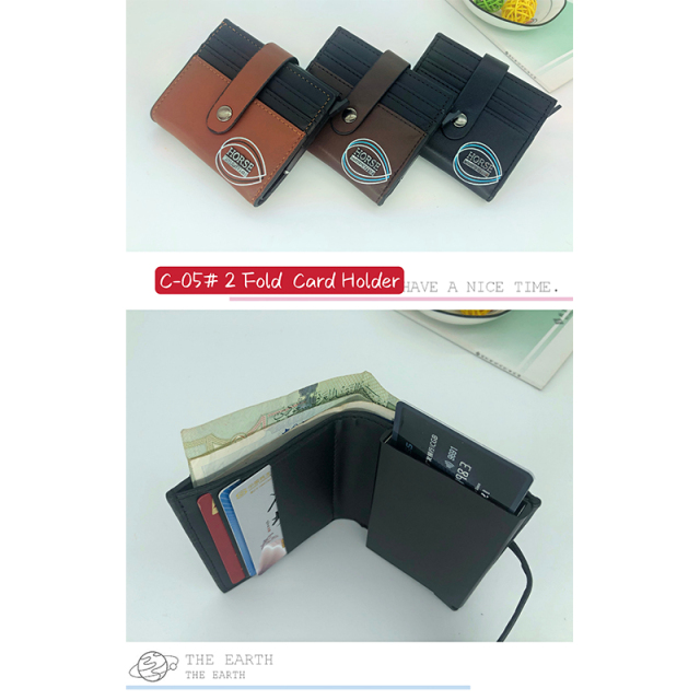 Men's PU Business Automatic Bullet Credit Card Holder