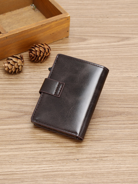 Men's PU Business Automatic Bullet Credit Card Holder
