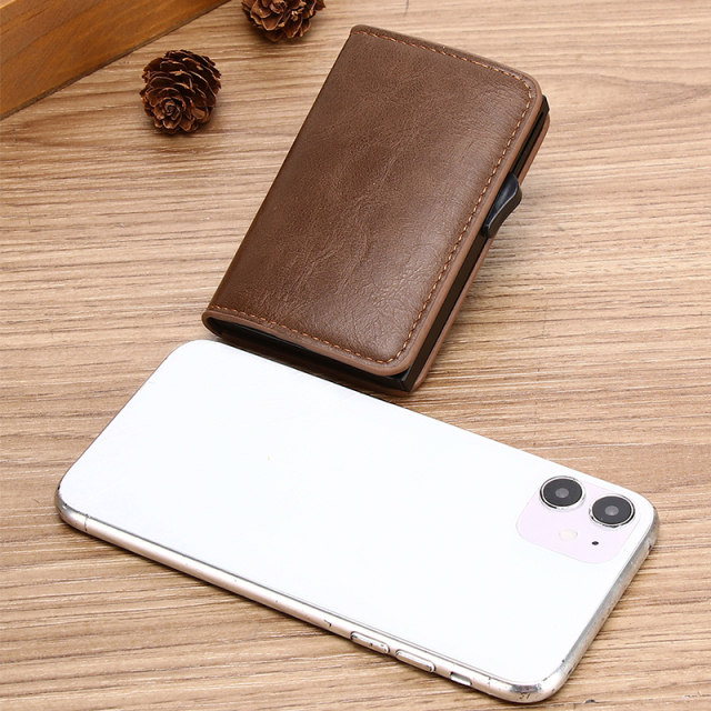 Men's PU Business Automatic Bullet Credit Card Holder