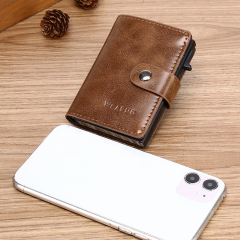 Men's PU Business Automatic Bullet Credit Card Holder