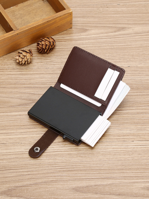 Men's PU Business Automatic Bullet Credit Card Holder