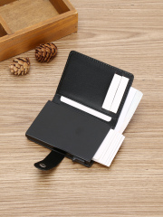 Men's PU Business Automatic Bullet Credit Card Holder