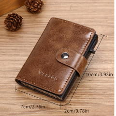 Men's PU Business Automatic Bullet Credit Card Holder