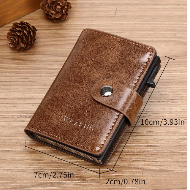 Men's PU Business Automatic Bullet Credit Card Holder