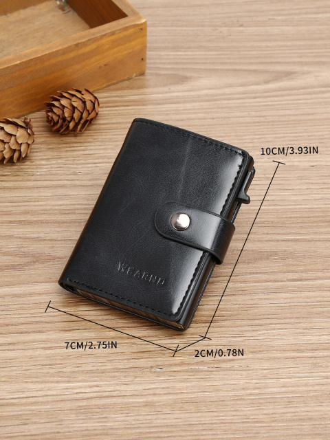 Men's PU Business Automatic Bullet Credit Card Holder