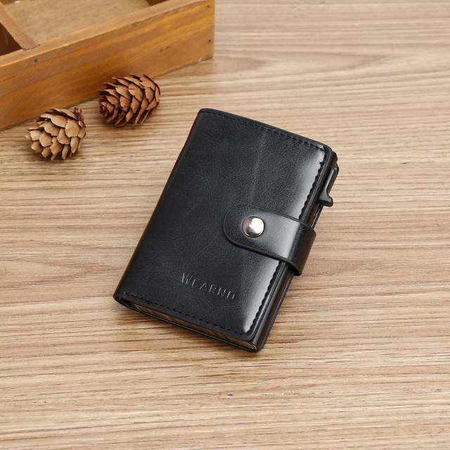 Men's PU Business Automatic Bullet Credit Card Holder