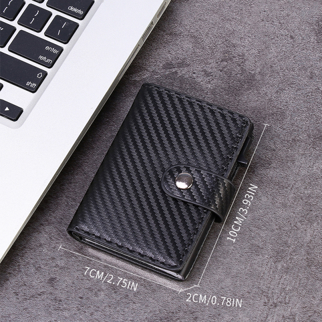 Men's PU Business Automatic Bullet Credit Card Holder