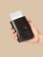 Men's PU Business Automatic Bullet Credit Card Holder
