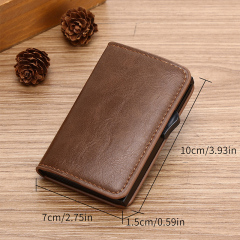 Men's PU Business Automatic Bullet Credit Card Holder
