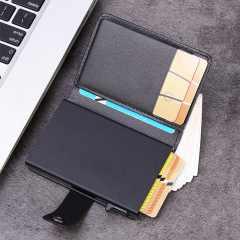 Men's PU Business Automatic Bullet Credit Card Holder