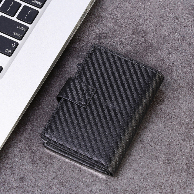 Men's PU Business Automatic Bullet Credit Card Holder