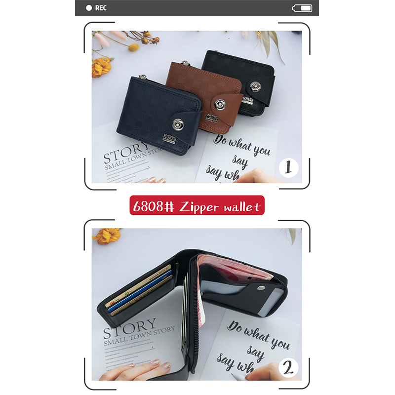 Dollar PU hasp zip wallet