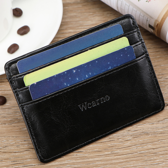 Men's PU minimalist card bag