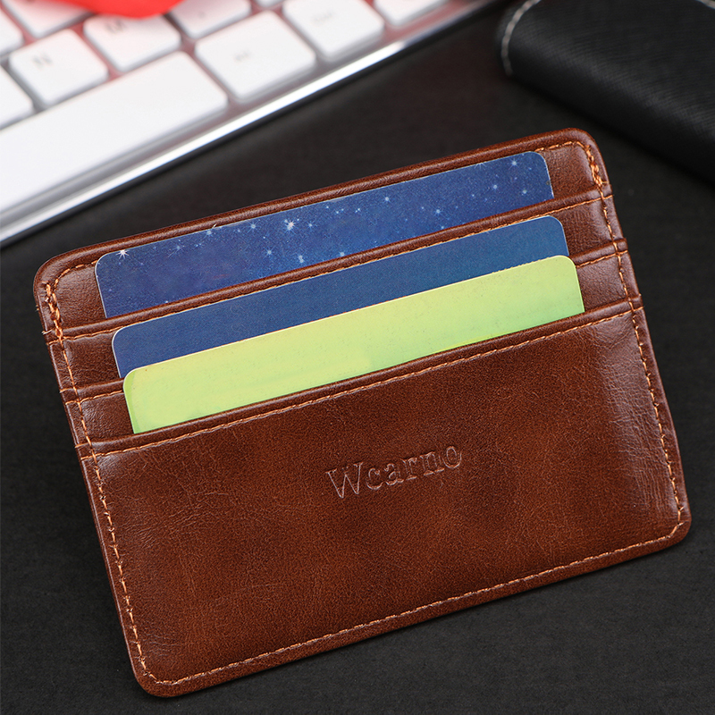 Men's PU minimalist card bag