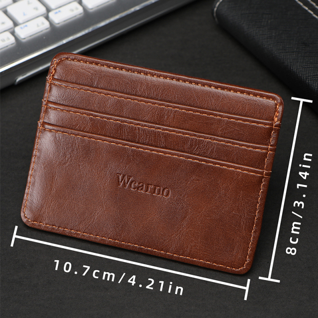 Men's PU minimalist card bag