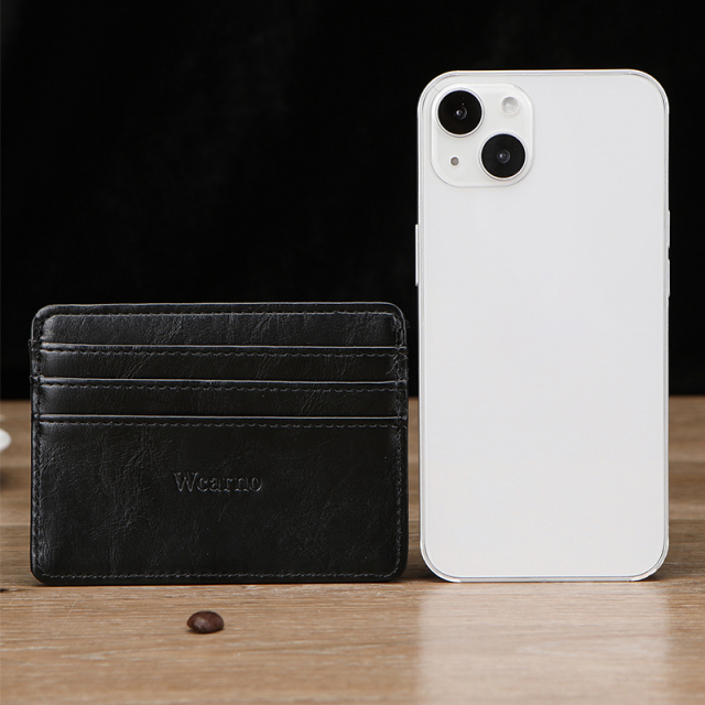 Men's PU minimalist card bag