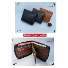 Men's fashion business PU zipper wallet