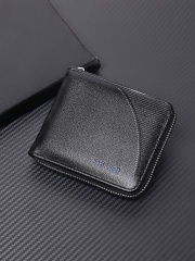 Men's fashion business PU zipper wallet