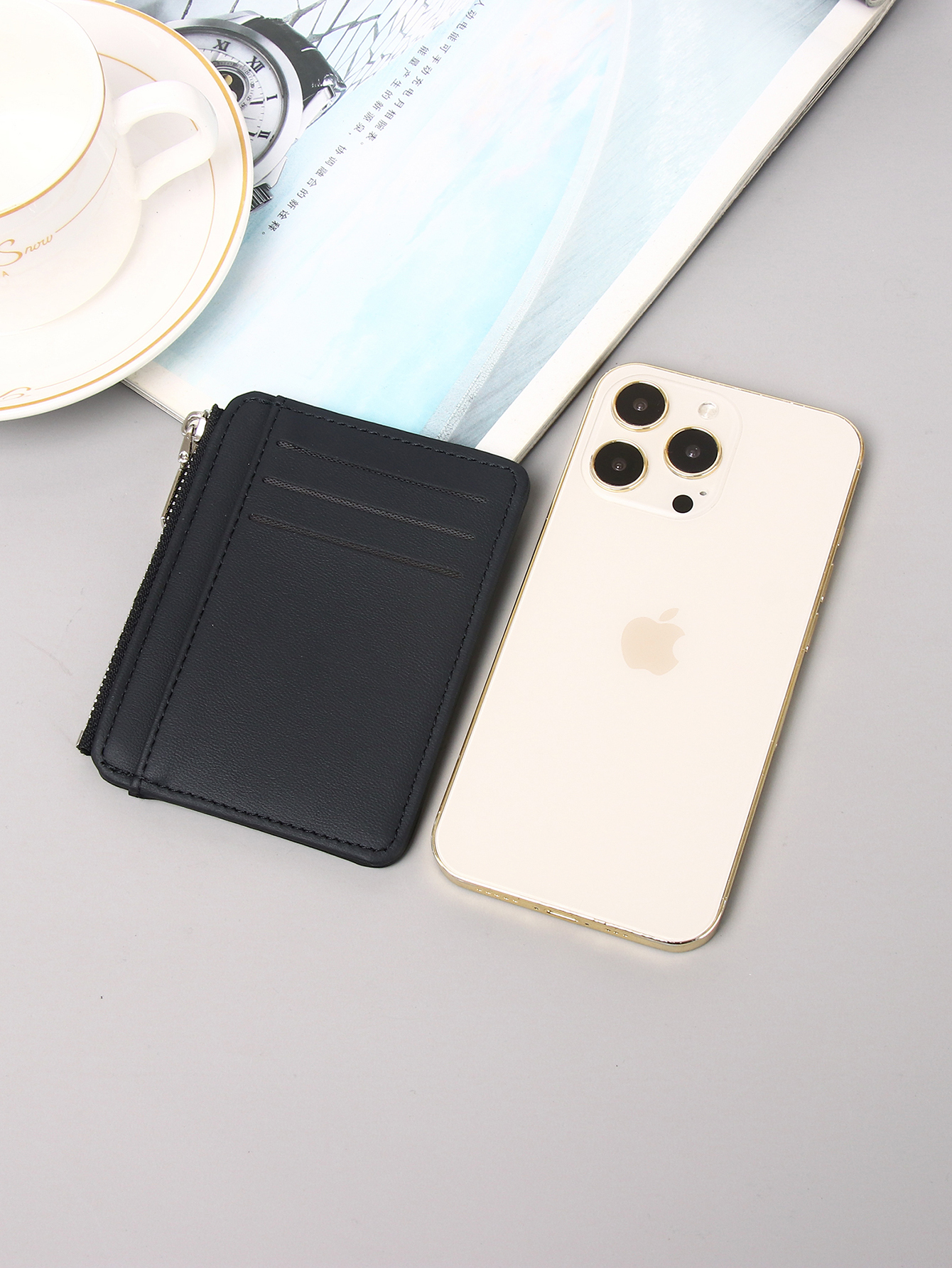 Men's PU minimalist card bag
