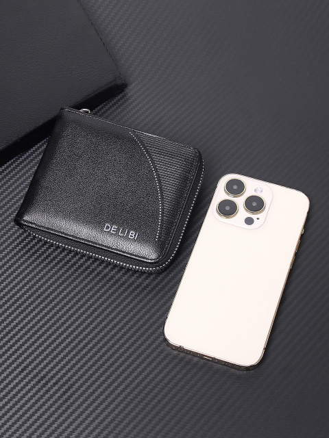 Men's fashion business PU zipper wallet