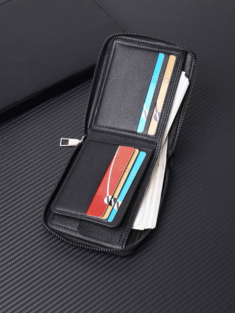 Men's fashion business PU zipper wallet