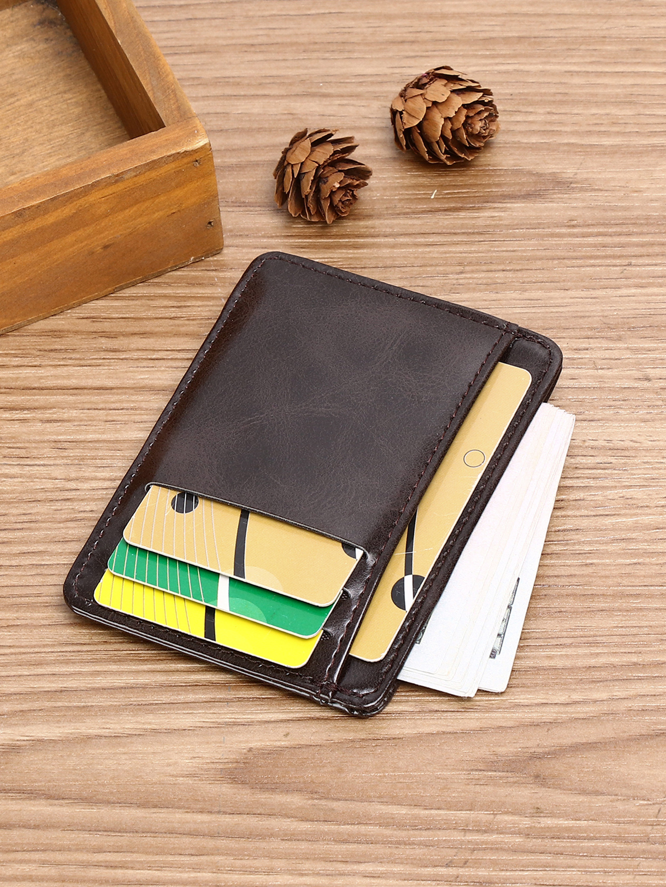 Men's PU minimalist card bag