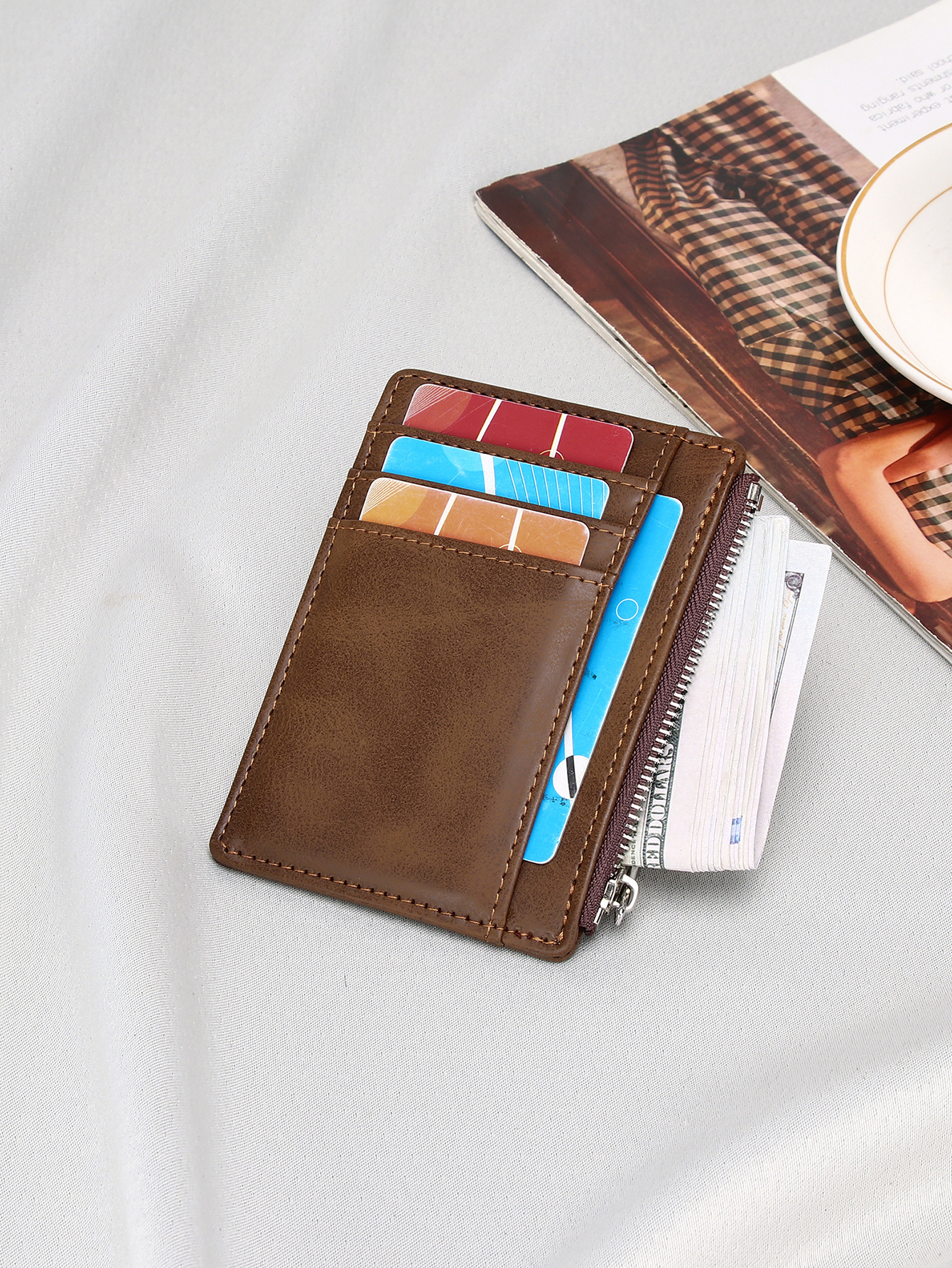 Men's PU minimalist card bag