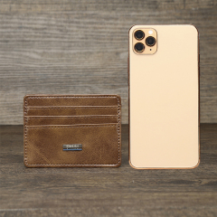 Men's PU minimalist card bag