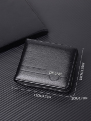 Men's fashion business PU zipper wallet