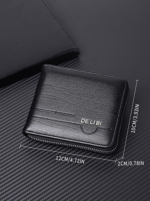Men's fashion business PU zipper wallet