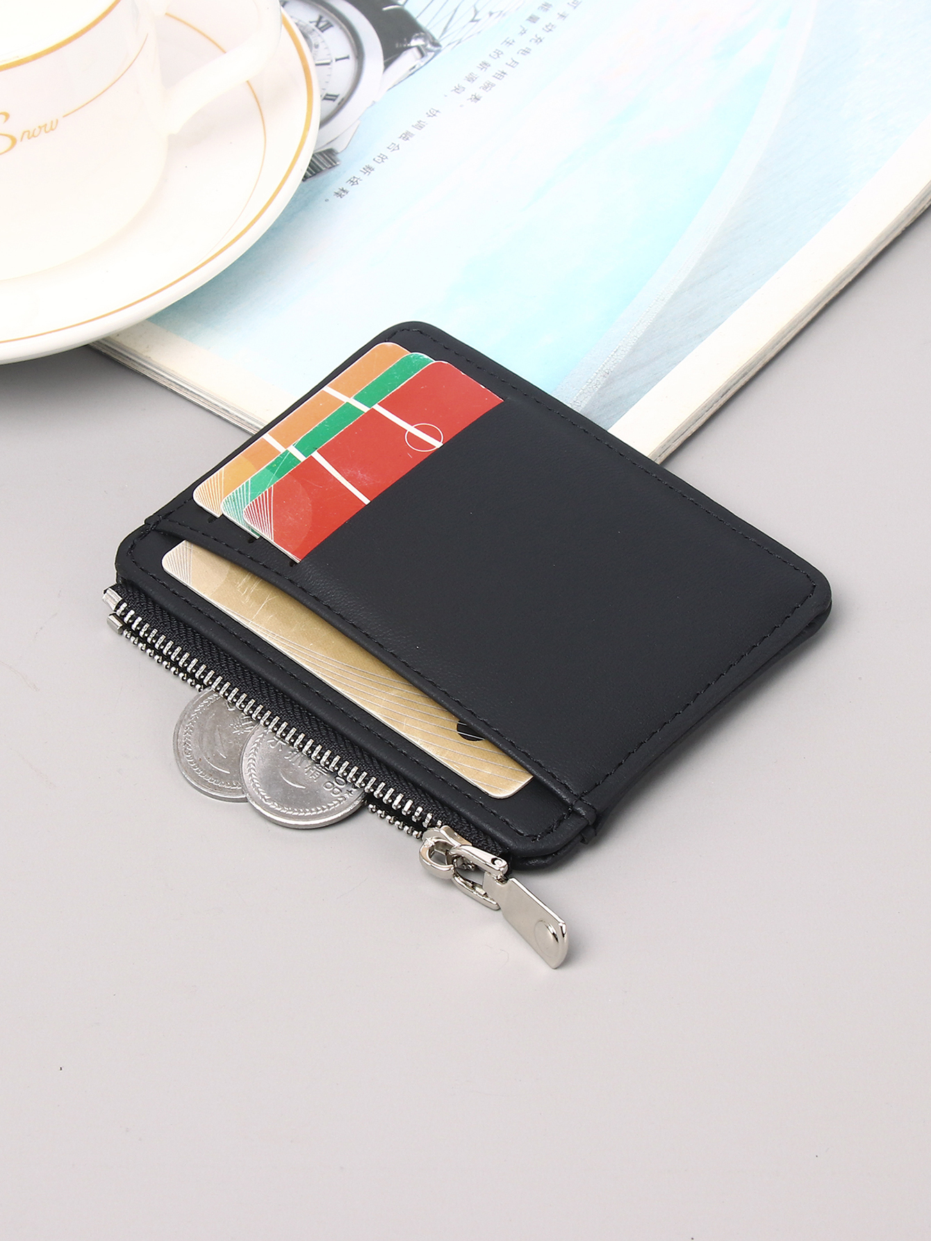 Men's PU minimalist card bag